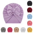 thumbnail image 1 of Oiyii Toddler Girls Textured‑Fabric Large‑Bow Bow Turban Hat Solid Daily‑Use Kids Headwear Casual Daily Party Cap, B, 1 of 1