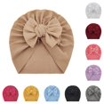 thumbnail image 1 of Oiyii Toddler Girls Textured‑Fabric Large‑Bow Bow Turban Hat Solid Daily‑Use Kids Headwear Casual Daily Party Cap, E, 1 of 1