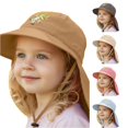 thumbnail image 1 of Oiyii Toddler Girls Water‑Repellent Bucket Hats Crocodile Embroidered Hiking Sun Hats, Khaki, 1 of 7
