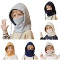 thumbnail image 1 of Oiyii Toddler Girls Wind‑Resistant Adjustable Balaclava Solid Knit Skiing Caps Fall Winter Beanie, Grey, 1 of 5