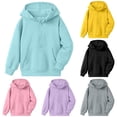 thumbnail image 1 of Oiyii Tween Boy's Minimal Zip Up Hoodie Long Sleeve Solid Color Zipper Hooded Sweatshirt School Top,Light Blue, 1 of 4