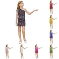 thumbnail image 1 of Oiyii Vibrant Summer Dress for Toddler Girl One‑Shoulder Leopard‑Print Short Gowns Halloween Carnival Dresses, 1 of 5