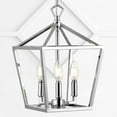 thumbnail image 1 of JONATHAN Y Ojai 10" 3-Light Iron Classic Modern Pagoda LED Pendant Lantern, Chrome, 1 of 8