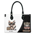 thumbnail image 1 of Ojos Azules Cat Bag, Personalized Leather Handbags For Women - Personalized Bag with Name - Tote Bags for Mom Grandma - Custom Gifts Ideas for Her, Gift for Cat Lover, Cat Mom, 1 of 7