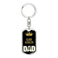 thumbnail image 1 of Ojos Azules Cat Dad King Keychain Stainless Steel or 18k Gold, 1 of 10