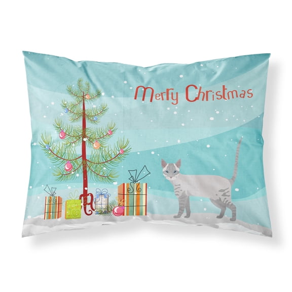 Ojos Azules Cat Merry Christmas Fabric Standard Pillowcase CK4667PILLOWCASE