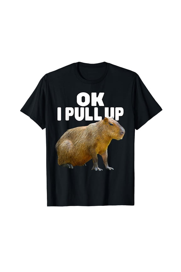Ok I Pull Up Capybara Funny Capybara Lover Dank Meme T-Shirt