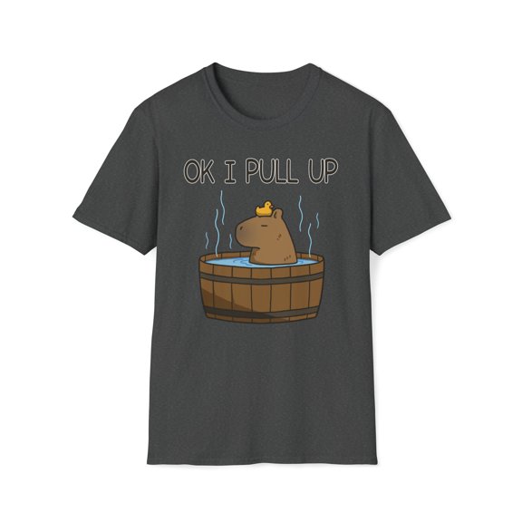 Ok I Pull Up Capybara, Gildan Unisex Softstyle T-Shirt, Graphic Tee, S-3XL