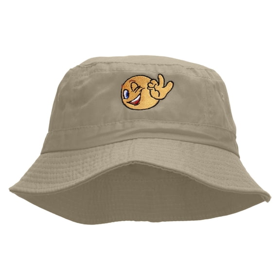 Ok Icon Embroidered Bucket Hat - Natural OSFM