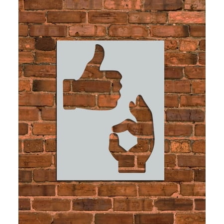 Ok & Thumbs Up Hand Stencil