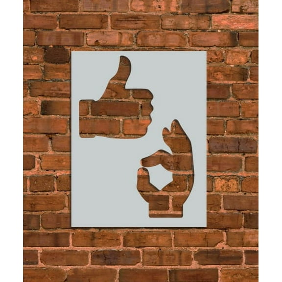Ok & Thumbs Up Hand Stencil