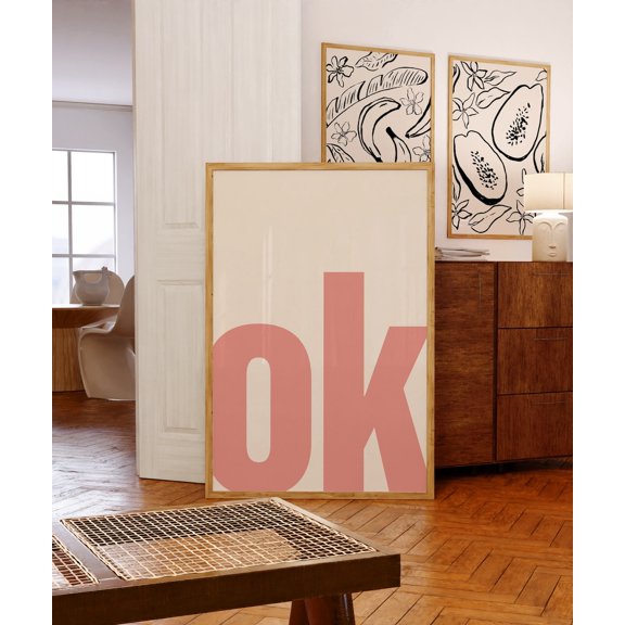 Ok Typography Trendy Classic Decorative Design Statement Accent Interior Display Visual Wall Decor