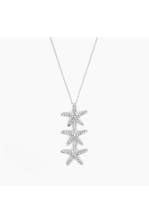 Sterling Silver Starfish Drop Chain Pendant Necklace MSRP $20.00