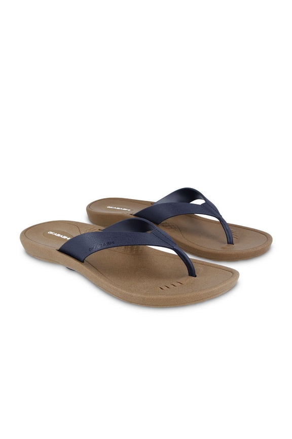Breeze Women's Flip Flops-Toffee/Navy-ML