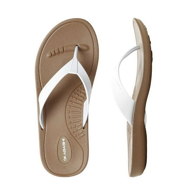 Okabashi Breeze Women s Flip Flops Toffee White M Walmart