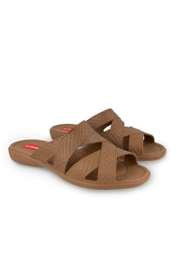 Cross Strap Women's Sandals-Toffee-M