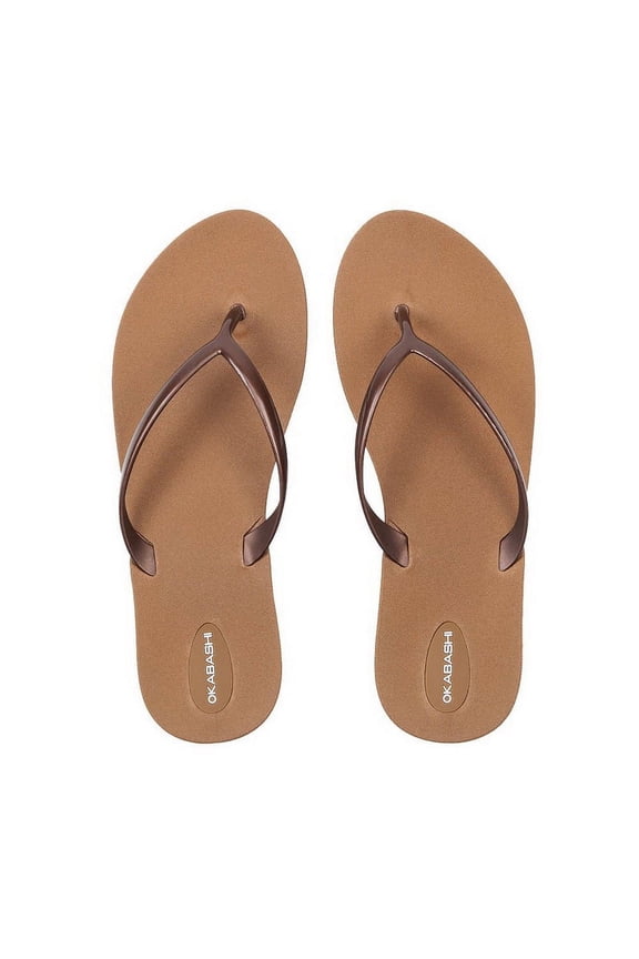 Shoreline Slim Women's Flip Flops-Toffee/Copper-8