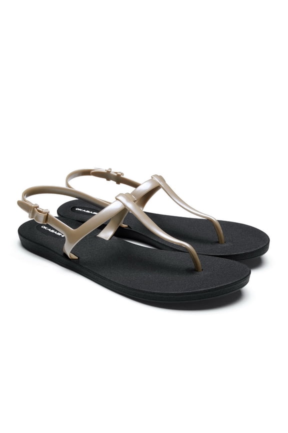 Journey Slim Women's T-Strap Sandals-Black/Aged Gold-7