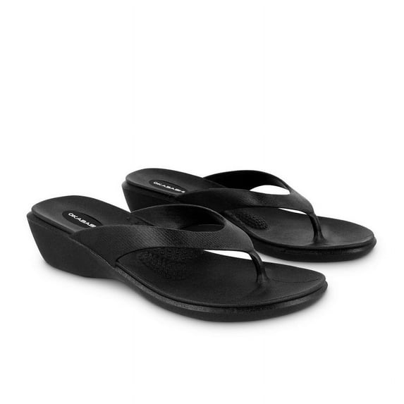 Okabashi Women’s Lakeside Flip Flop Sandals, Black, Size ML