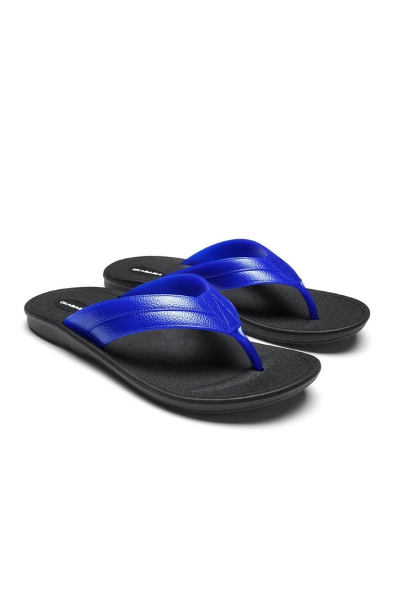 Voyager Men's Flip Flops-Black/Cobalt-10