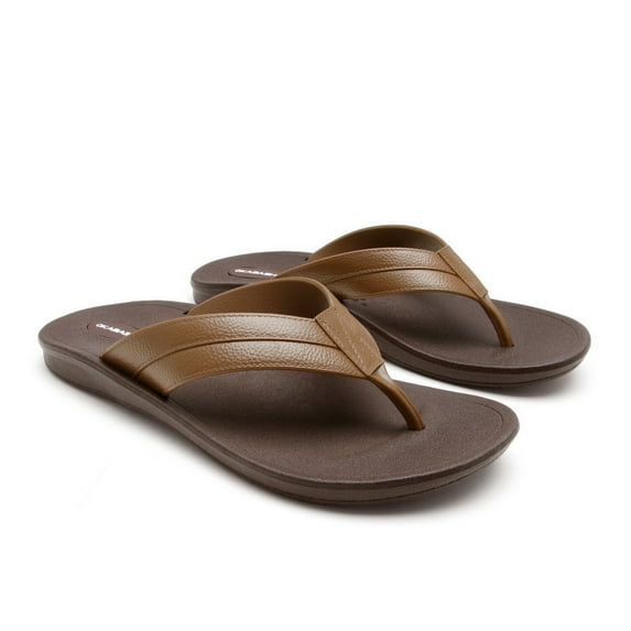 Okabashi Voyager Men's Flip Flops-Brown/Toffee-12