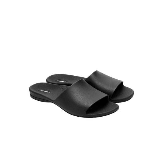 Okabashi Womens Orthopedic Flip Flop Sandals, Cruise Slides with Arch Support - Black - Size 7