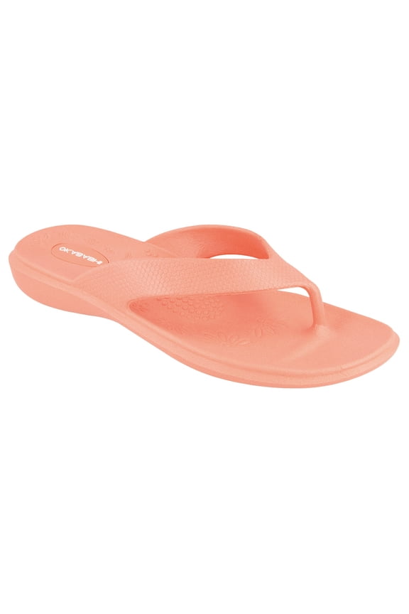 Womens Orthopedic Flip Flop Sandals, Maui Thong with Arch Support - Medium/Large - Coral
