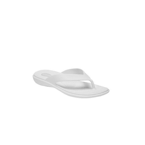 Okabashi Womens Orthopedic Flip Flop Sandals, Maui Thong with Arch Support - Small - White