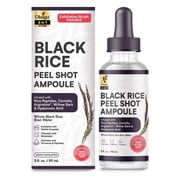 Okaga Black Rice Peel Shot Ampoule, Black Rice Exfoliant Soft Exfoliating Face Peel, Dead Skin, Rice Exfoliator for Face, Pore Minimizer Hydrating Formula for Smooth Radiant Skin, All Skin Types 90mL