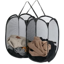 Okaka 140L Pop-up Dual Mesh Laundry Hamper with 2 Compartments for Storage,College Dorm and Travel