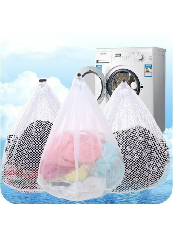 Okaka 3 Pcs Mesh Laundry Bags Washing Machine  Mesh Wash Bags Jumbo  for College, Dorm and Apartment 28 x 26 inches (3 XXL )