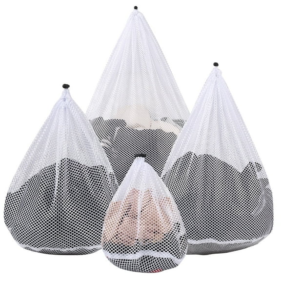 Okaka 4Pcs Mesh Laundry Bags Mesh Wash Bags for Clothes,Underwear,Lingerie, Bed Linings-4 Size