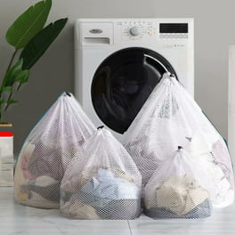 White Mesh Laundry Bag with Drawstring