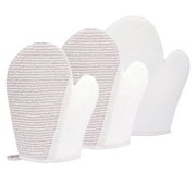 Okaka Exfoliating Bath Glove Shower Gloves with Linen for Spa, Shower, Massage Men Women 3 Pack