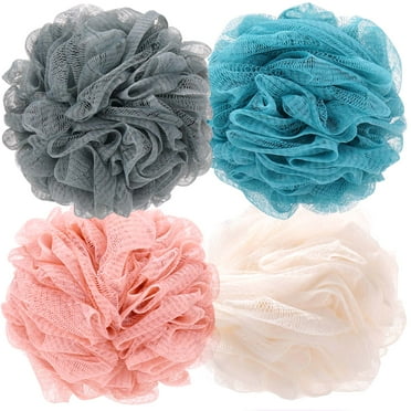 Okaka Loofah Bath Sponge Shower Loofa Bath Puff Body Scrubber Exfoliating Soft Premium 4 Pack