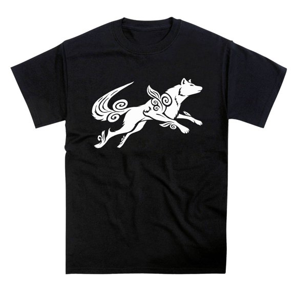 Okami Amaterasu Japanese Anime Manga Wolf Dog Tribute Tshirt