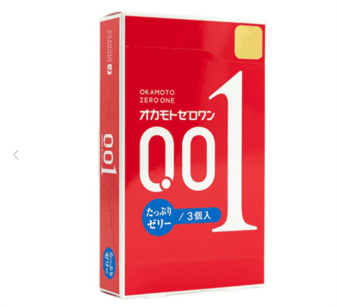 Okamoto Zero One 0.01 Ultra-Thin Condoms, Non-Latex, Rich Lubricant, 3 ...