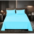 thumbnail image 1 of Okao Double Brushed %100 Microfiber Set-Deep Pockets-Hypoallergenic-Fade,Wrinkle,Stain Resistant -4 Pieces, King/California King, Aqua, 1 of 4