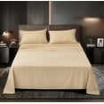 thumbnail image 1 of Okao Double Brushed %100 Microfiber Set-Deep Pockets-Hypoallergenic-Fade,Wrinkle,Stain Resistant -4 Pieces, King/California King, Beige, 1 of 5