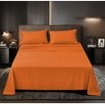 thumbnail image 1 of Okao Double Brushed %100 Microfiber Sheets Set - Deep Pockets - Hypoallergenic - Fade, Wrinkle, Stain Resistant, Soft, Luxury, Microfiber Sheets Set - 4 Pieces, King, Orange, 1 of 4