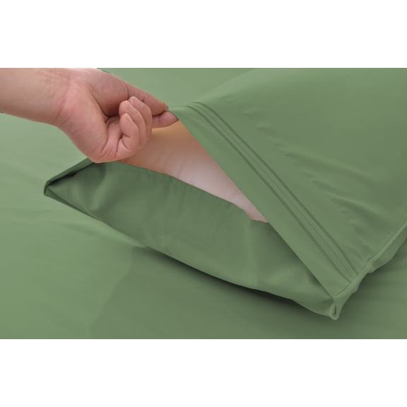 Okao Wholesale Bamboo Derived Rayon Pillowcase Set- Wrinkle Free - Wrinkle Free - Standard(King)-Sage Green