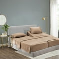 thumbnail image 1 of Okao Wholesale Rayon Made from Bamboo Sheet Set - Wrinkle Free -Softer than Cotton- Deep Pockets - 5 Piece - 2 Fitted Sheet, 1 Flat, 2 Pillowcases Split King, Brown, 1 of 5