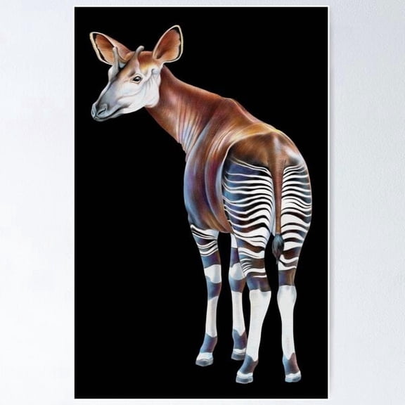 Okapi Wildlife Illustration Poster, Poster Home Decor, Poster Only