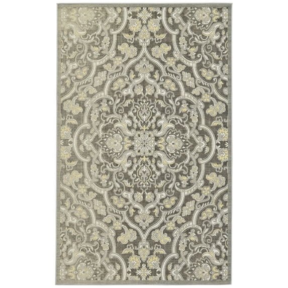 Okara Contemporary Transitional Rug, Gray/Lemon, 8ft x 11ft Area Rug