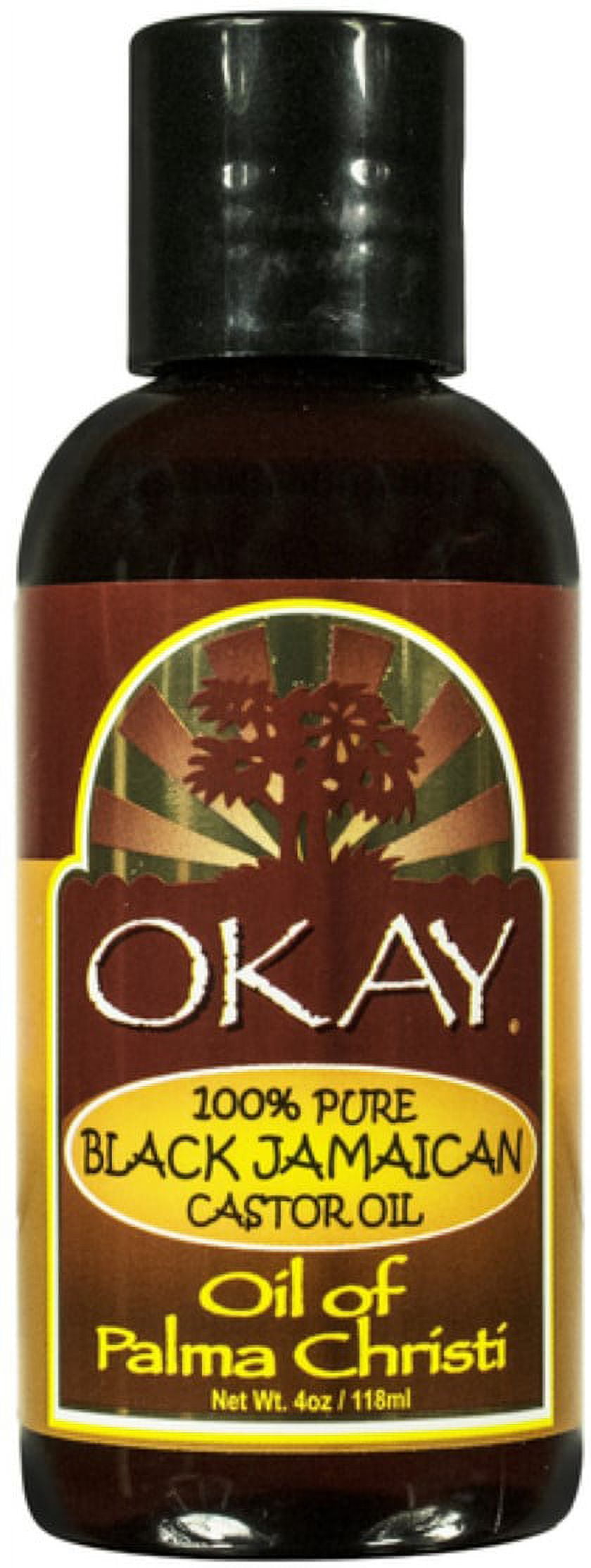 Okay 100% Pure Black Jamaican Castor Oil, 4 oz (Pack of 4)