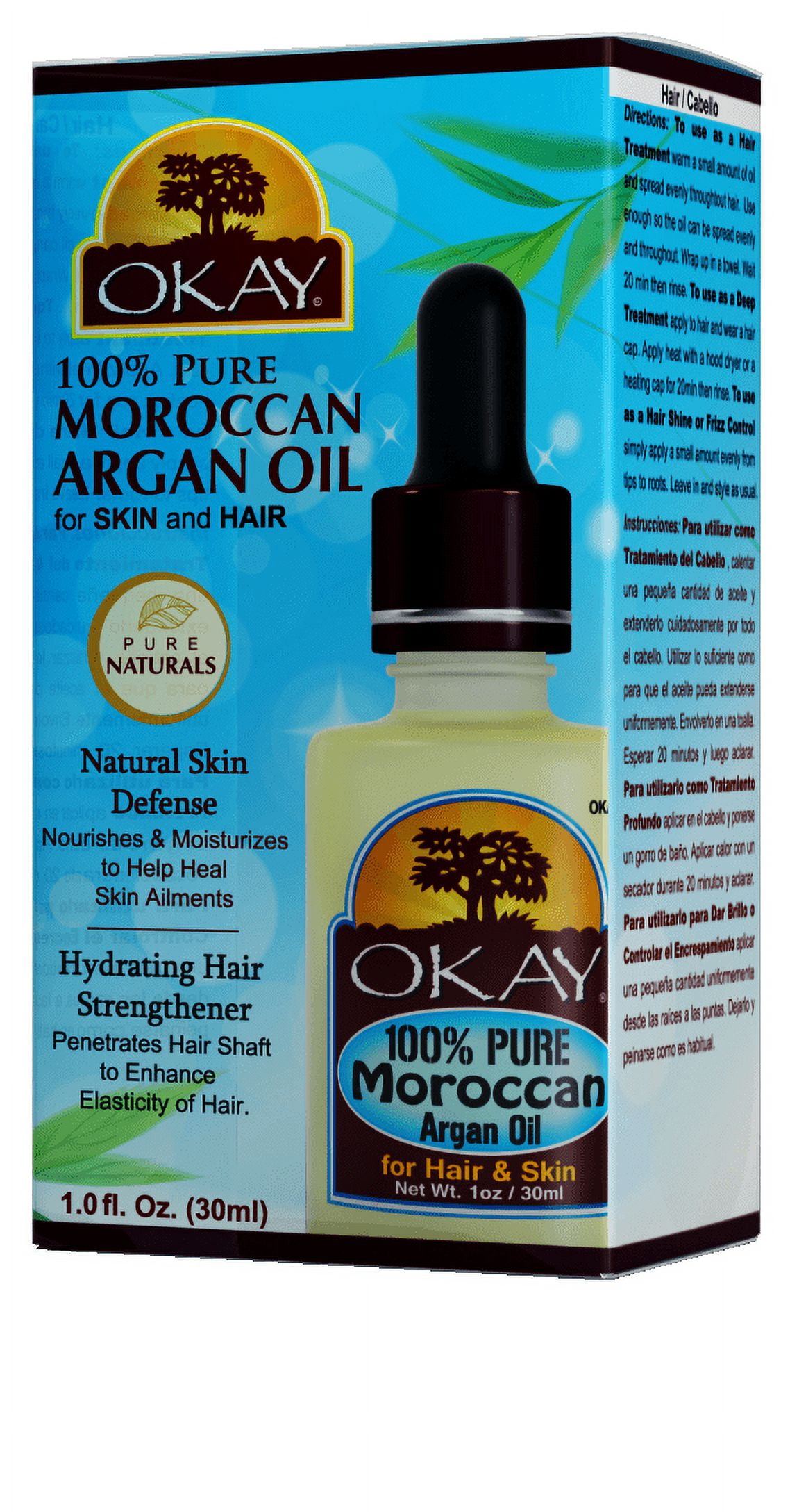 Okay 100 Pure Naturals Moroccan Argan Oil, 1 Oz