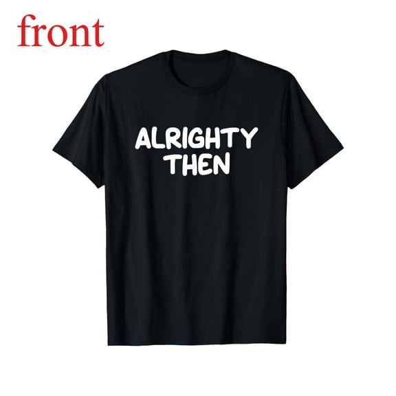 Okay ALRIGHTYTHEN Graphic Cotton Jersey Top Casual Daily Wear Short Sleeve Round Neck Black S-5XL