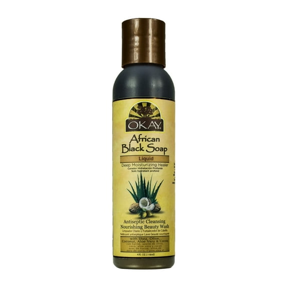 Okay African Black Soap, Liquid, 4 Oz