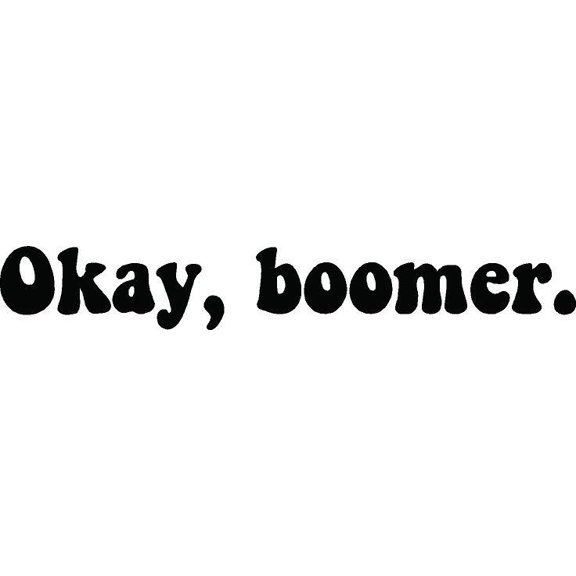 Okay Boomer Quotes Phones Laptop Tablet Sticker - 1" x 10" Removable Car Windshield Rear Glass Window Skateboard Vinyl Decal Stickers Decor Design Art Decoration - Black
