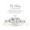 thumbnail image 1 of It's Okay Dual Teardrop Heart Ring, Silver Cubic Zirconia Teardrop Emotional Support Ring,Two Teardrops Joined Heart-Shaped Wedding Rings, Promise Rings for Women(7), 1 of 6